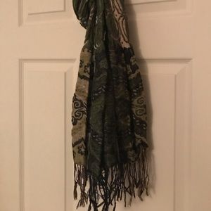 Sacred Threads Green Pattern Scarf, so pretty!